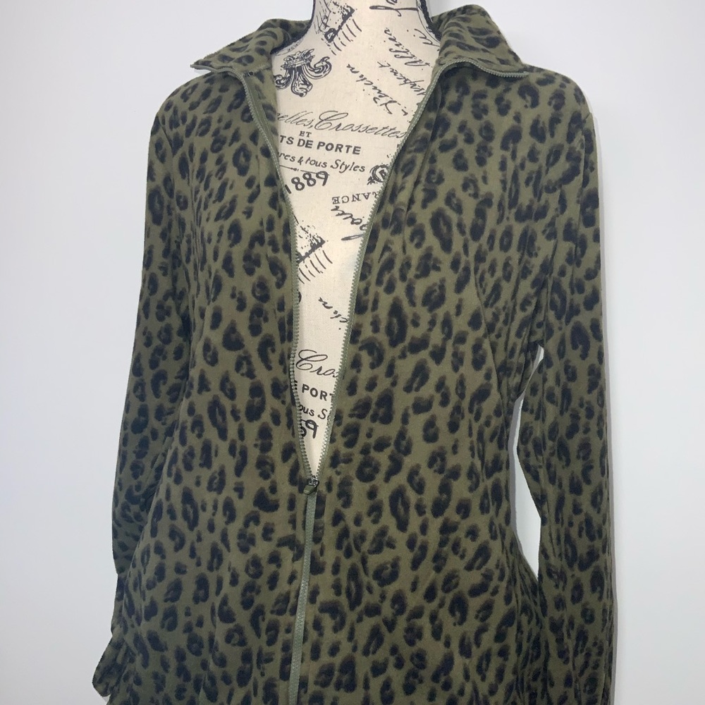 Old Navy Animal Print Camo Color Fleece Zip Up